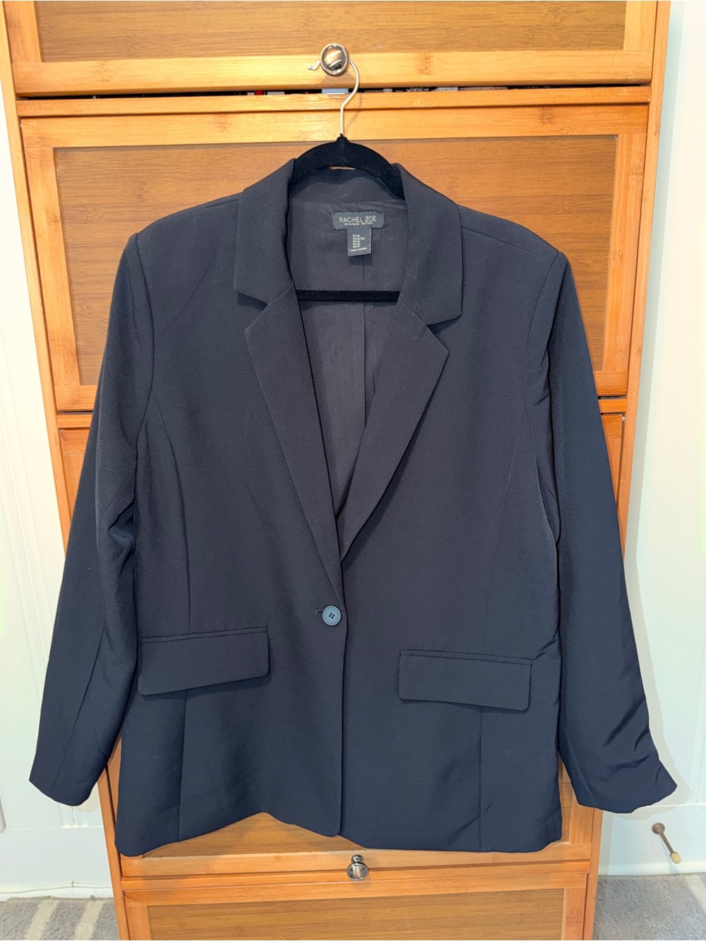 Rachel Zoe Black Single-Button Tailored Blazer